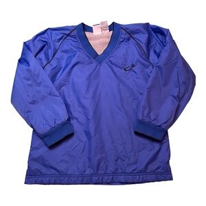 Vintage BIKE Windbreaker Pullover Youth M 10-12 Blue Nylon Lined 90s Style